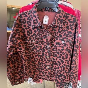Leopard denim jacket